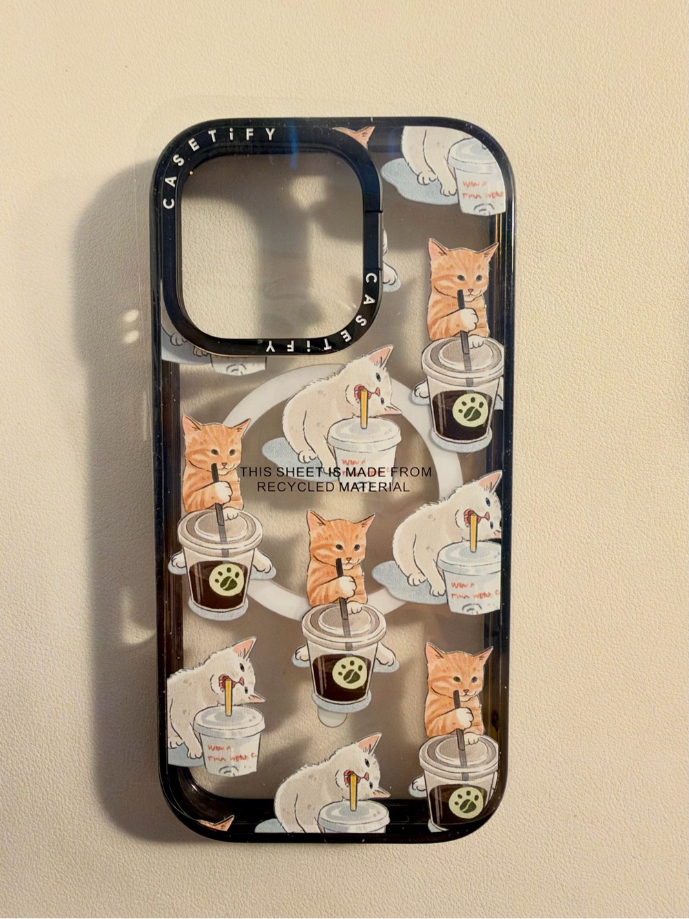 Casetify Clear Cat Pattern iPhone 16 Pro Case